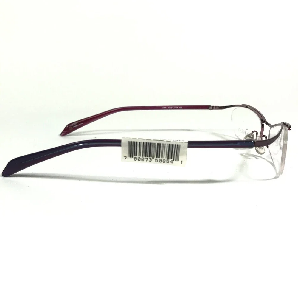 Nine West Petite Eyeglasses Frames 312 FB4 Purple Round Half Rim 49-17-125